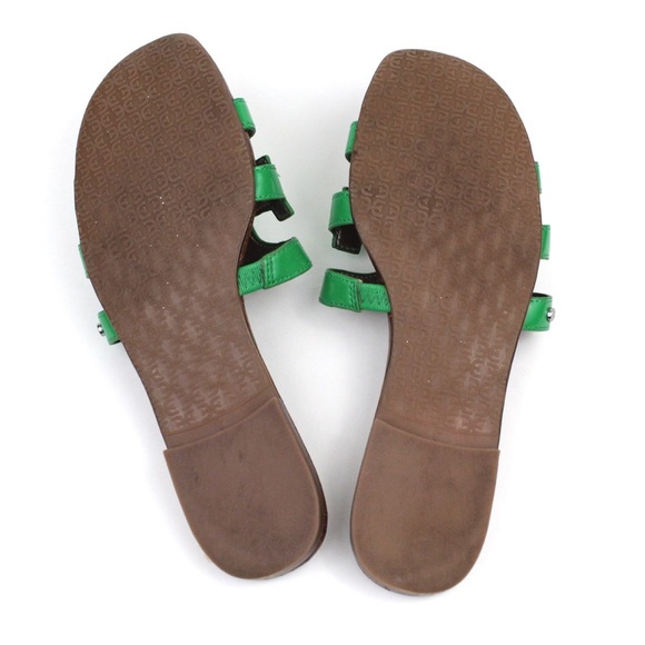SOLD! Sam Edelman Bright Green Bay Slide Leather Sandals Size 8 - Picture 6 of 9